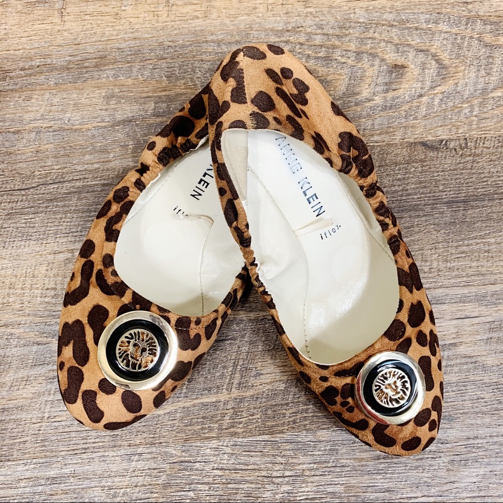 Anne Klein Iflex Leopard Print Ballet Flat 7.5
